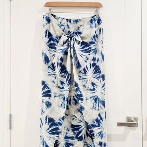 H&M H&M Blue/Navy and White Tie-Dye Midi Skirt